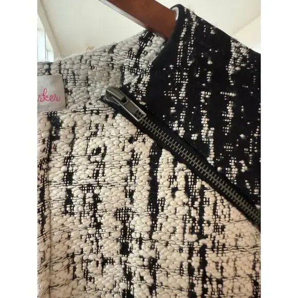 Parker Boucle Tweed Zipper Detail Designer Jacket Blazer Size XS $275 retail - Picture 3 of 8